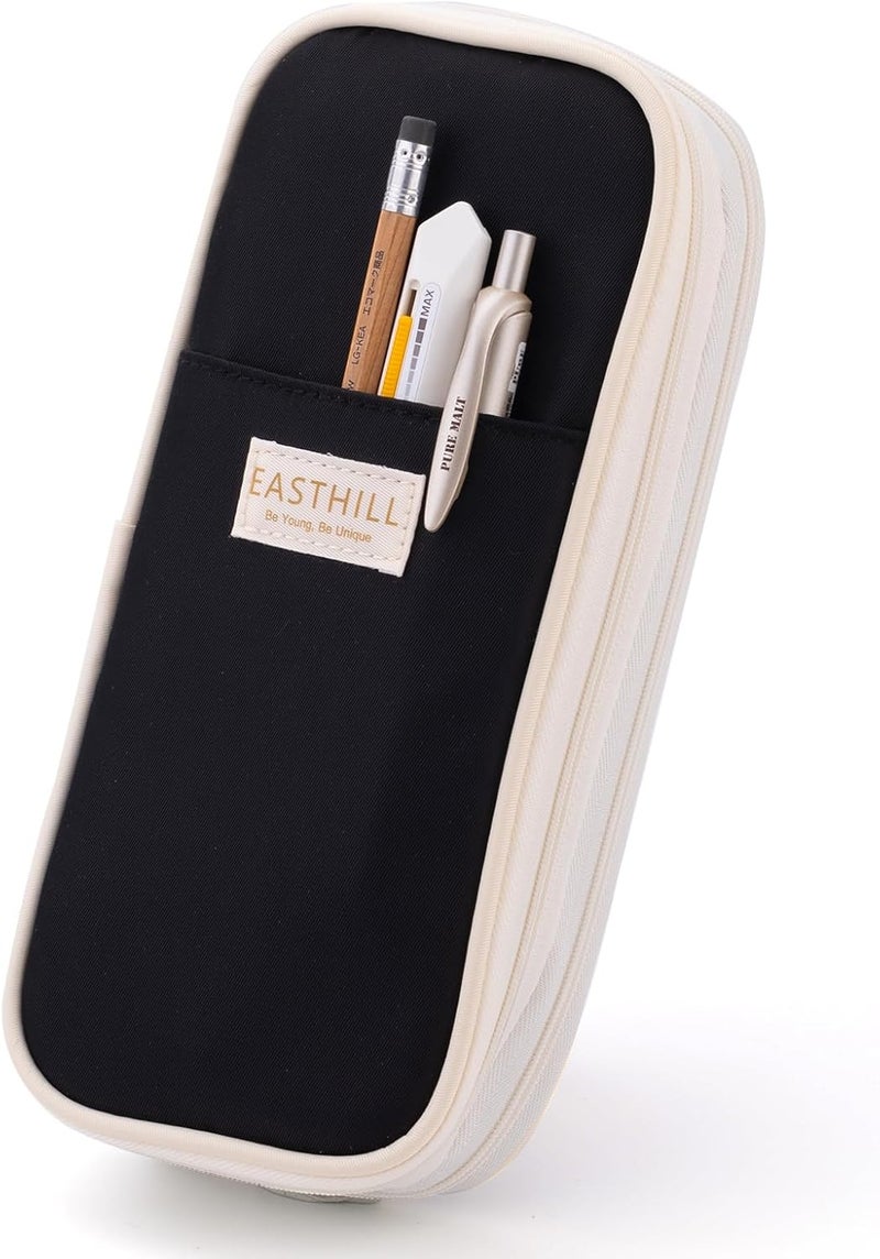 EASTHILL Big Capacity Pencil Case Large Pencil Pouch Stationery Pen Bag for Teen Girls-Black - Image 1